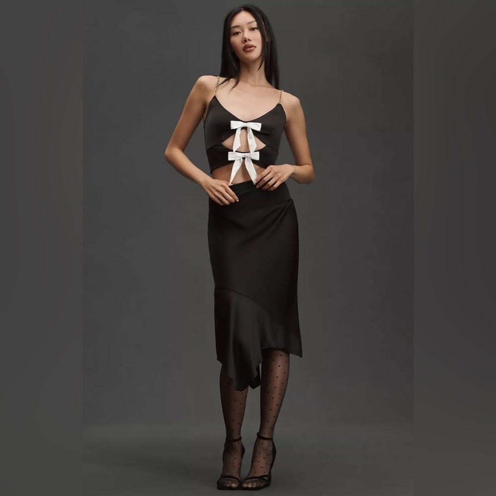 NWT Size s - By Anthropologie Asymmetrical Satin Slip Skirt